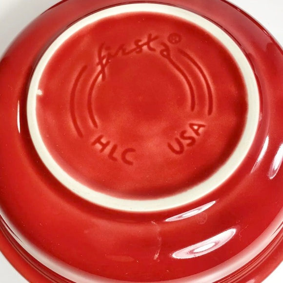 Fiestaware 4 Scarlet Red Cereal Soup Bowls - Picture 5 of 5